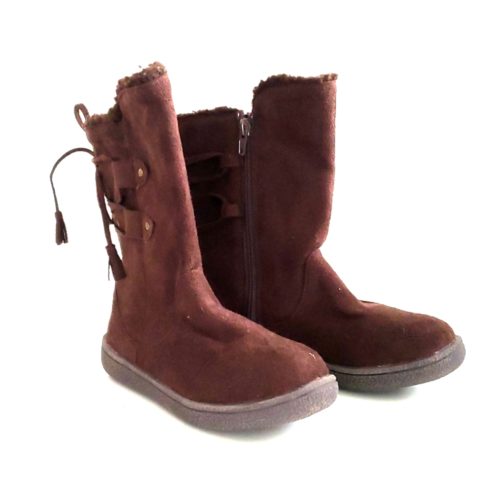 Girls suede fuzzy boot size 2